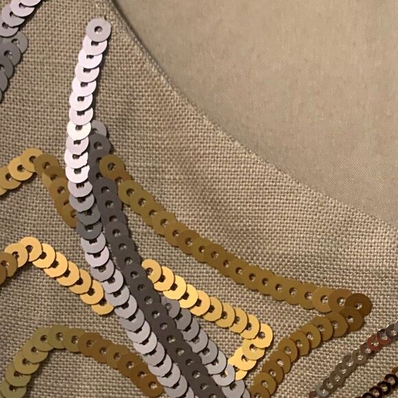 Nwt, Nygard linen top/jacket with gold and silver sequined applique, sz … - Picture 8 of 16